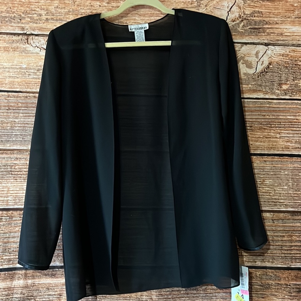 After Dark Sheer Open Front Blouse Size 14